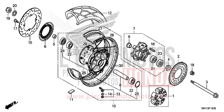 REAR WHEEL for X-ADV 750 GRAND PRIX RED (R380) from 2019